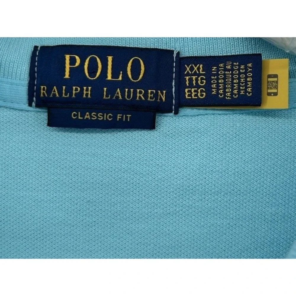 Polo Ralph Lauren Classic Fit Short Sleeve Polo Shirt Light Blue Men's 2XL TTG